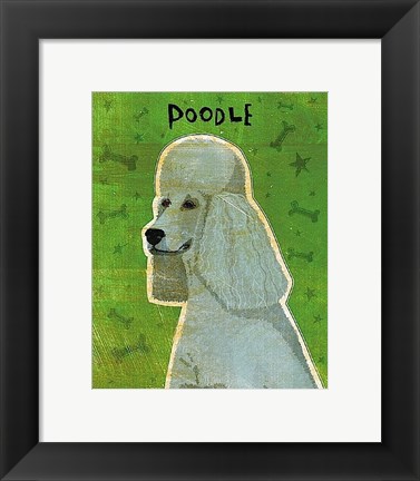 Framed Poodle (grey) Print