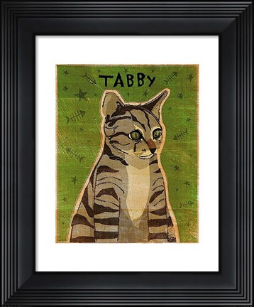 Framed Tabby (grey) Print