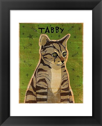 Framed Tabby (grey) Print