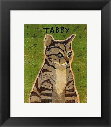 Framed Tabby (grey) Print