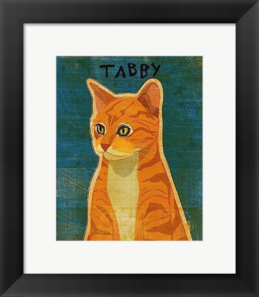 Framed Tabby (orange) Print