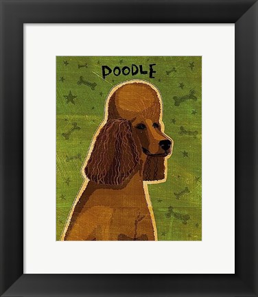 Framed Poodle (brown) Print