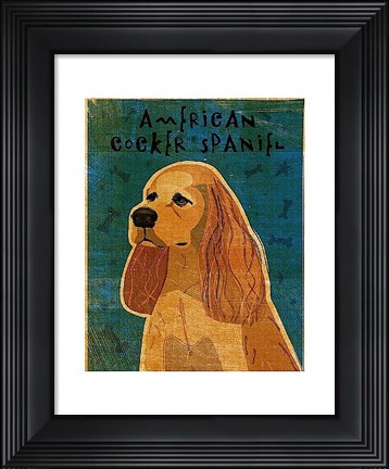 Framed American Cocker Spaniel (buff) Print