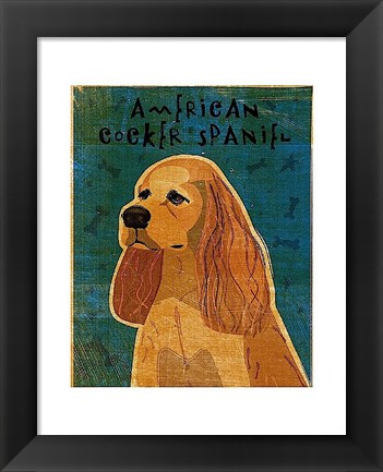 Framed American Cocker Spaniel (buff) Print