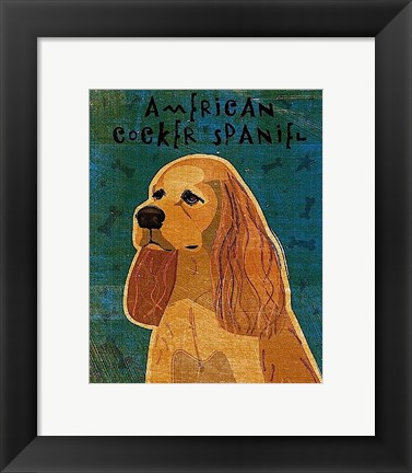 Framed American Cocker Spaniel (buff) Print