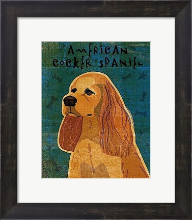 Framed American Cocker Spaniel (buff) Print