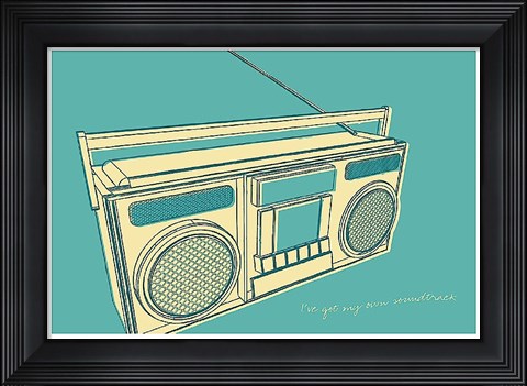 Framed Lunastrella Boombox Print