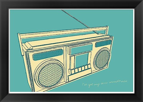 Framed Lunastrella Boombox Print