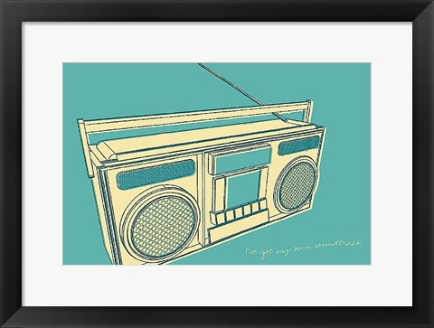 Framed Lunastrella Boombox Print