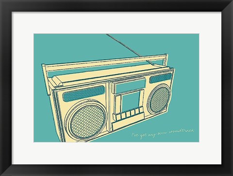 Framed Lunastrella Boombox Print