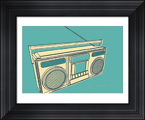 Framed Lunastrella Boombox Print