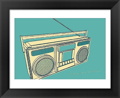 Framed Lunastrella Boombox Print