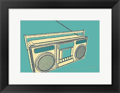 Framed Lunastrella Boombox Print