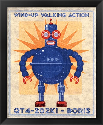 Framed Boris Box Art Robot Print