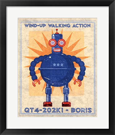 Framed Boris Box Art Robot Print