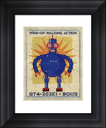 Framed Boris Box Art Robot Print