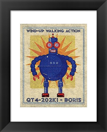 Framed Boris Box Art Robot Print