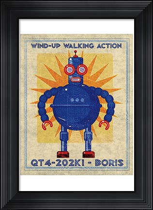 Framed Boris Box Art Robot Print
