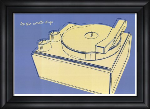 Framed Lunastrella Record Player Print