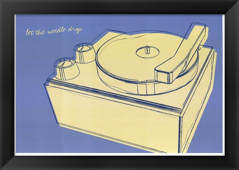 Framed Lunastrella Record Player Print