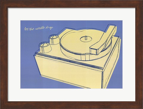 Framed Lunastrella Record Player Print