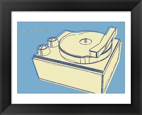 Framed Lunastrella Record Player Print