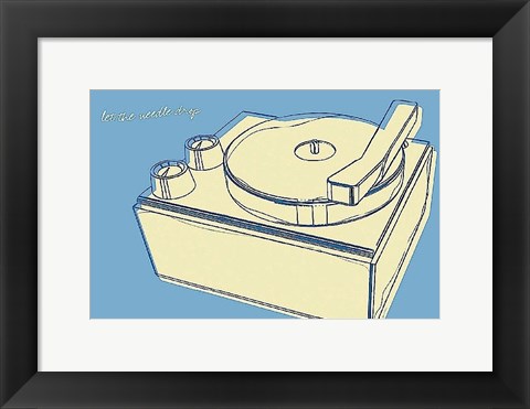 Framed Lunastrella Record Player Print