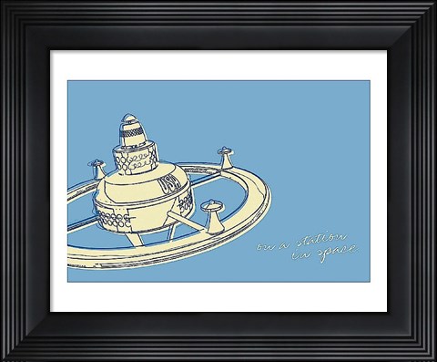 Framed Lunastrella Space Station Print