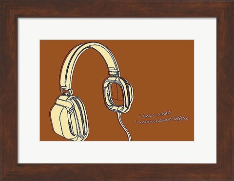 Framed Lunastrella Headphones Print