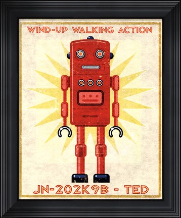 Framed Ted Box Art Robot Print
