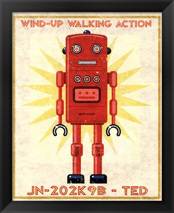 Framed Ted Box Art Robot Print