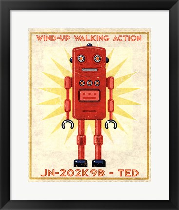 Framed Ted Box Art Robot Print