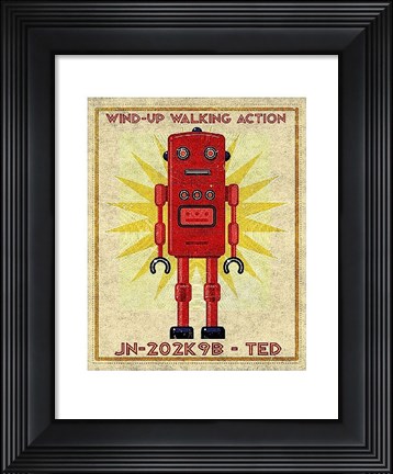 Framed Ted Box Art Robot Print