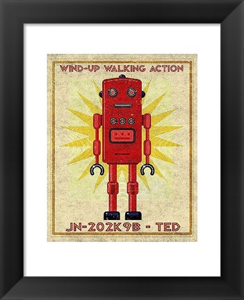 Framed Ted Box Art Robot Print