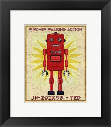 Framed Ted Box Art Robot Print