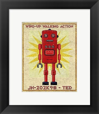 Framed Ted Box Art Robot Print