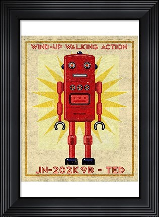Framed Ted Box Art Robot Print