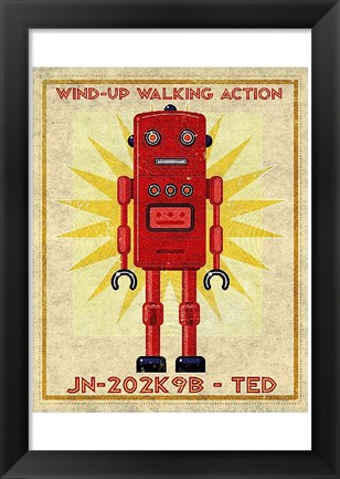 Framed Ted Box Art Robot Print