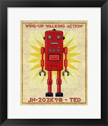 Framed Ted Box Art Robot Print