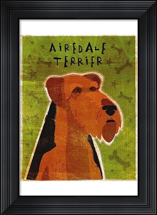 Framed Airdale Print