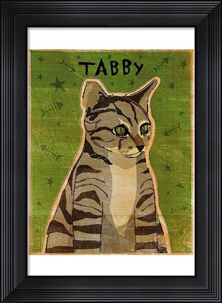 Framed Tabby (grey) Print