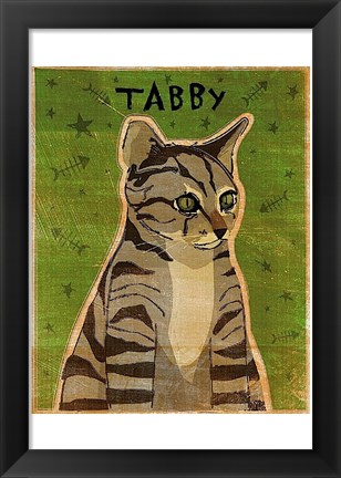 Framed Tabby (grey) Print