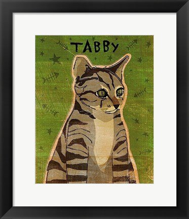 Framed Tabby (grey) Print