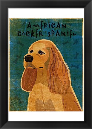 Framed American Cocker Spaniel (buff) Print