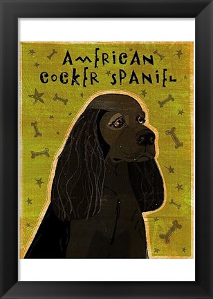 Framed American Cocker Spaniel (black) Print