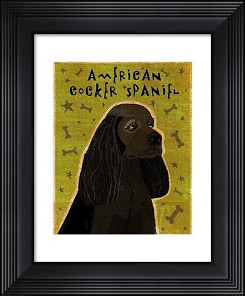 Framed American Cocker Spaniel (black) Print
