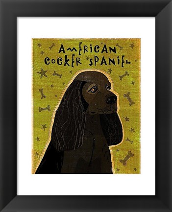 Framed American Cocker Spaniel (black) Print