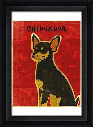 Framed Chihuahua (black and tan) Print