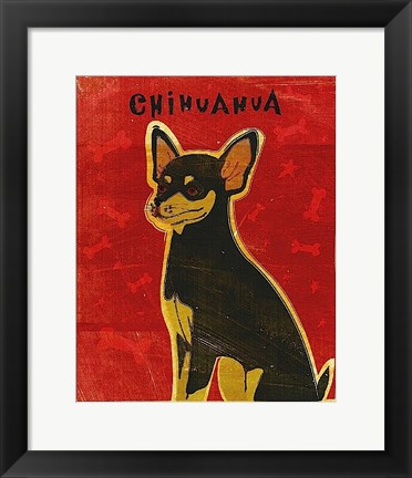 Framed Chihuahua (black and tan) Print