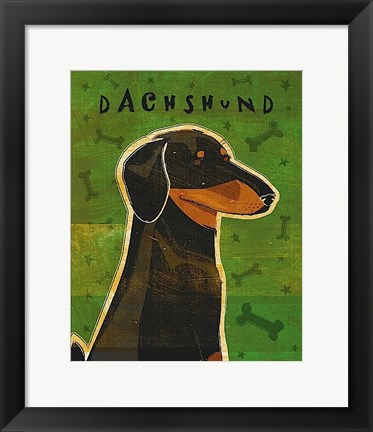 Framed Dachshund (black and tan) Print